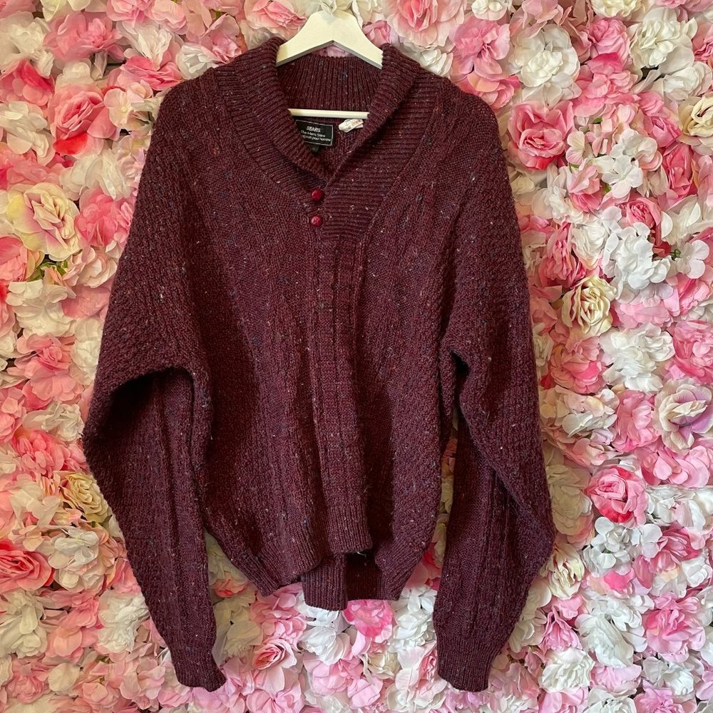 Vintage Sears Pull-over Cardigan Sz L